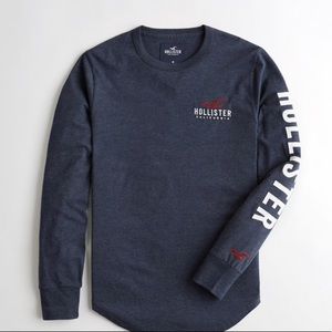 Dark blue oversized hollister long sleeve tee